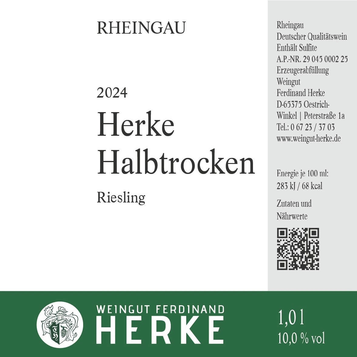 Hofwein GRÜN - Herke Halbtrocken